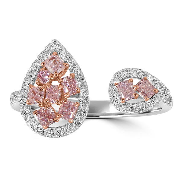 0.6ct Pink Diamond Rings with 0.36tct Diamond set in 18K Two Tone Gold