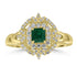 0.418ct Emerald Rings with 0.289tct Diamond set in 18K Yellow Gold