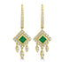 0.65ct Emerald Earrings with 0.81tct Diamond set in 18K Yellow Gold