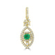 0.292ct Emerald Pendants with 0.392tct Diamond set in 18K Yellow Gold