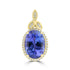 7.73ct Tanzanite Pendants with 0.206tct Diamond set in 18K Yellow Gold
