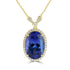 12.365ct Tanzanite Necklaces with 0.439tct Diamond set in 18K Yellow Gold