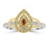 0.107ct Orange Diamond Rings with 0.499tct Diamond set in 18K Two Tone Gold