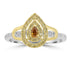 0.107ct Orange Diamond Rings with 0.499tct Diamond set in 18K Two Tone Gold