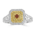 0.128ct Orange Diamond Rings with 0.616tct Diamond set in 18K Two Tone Gold