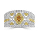 0.175ct Orange Diamond Rings with 1.296tct Diamond set in 18K Two Tone Gold