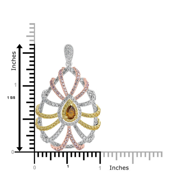 0.34ct Pink Diamond Pendants with 1.54tct Diamond set in 18K Three Tone Gold