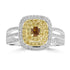 0.218ct Orange Diamond Rings with 0.488tct Diamond set in 18K Two Tone Gold