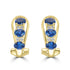 1.75ct Sapphire Earrings with 0.06tct Diamond set in 18K Yellow Gold