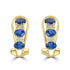 1.75ct Sapphire Earrings with 0.06tct Diamond set in 18K Yellow Gold