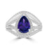 1.84ct Tanzanite Rings with 0.65tct Diamond set in Platinum 950