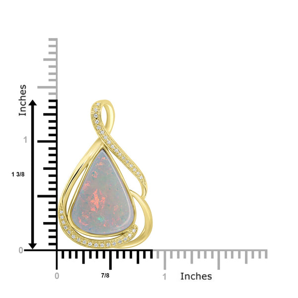 8.47ct Opal Pendants with 0.13tct Diamond set in 18K Yellow Gold