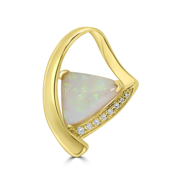 2.82ct Opal Pendants with 0.08tct Diamond set in 18K Yellow Gold