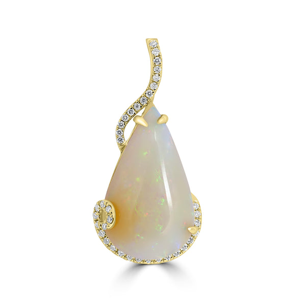 4.42ct Opal Pendants with 0.12tct Diamond set in 18K Yellow Gold