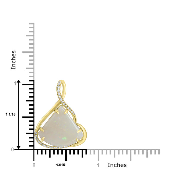 5.8ct Opal Pendants with 0.13tct Diamond set in 18K Yellow Gold