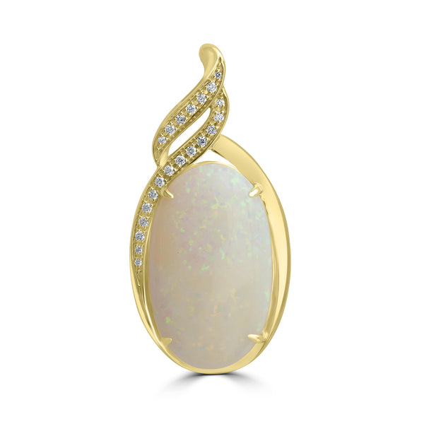 11.74ct Opal Pendants with 0.14tct Diamond set in 18K Yellow Gold