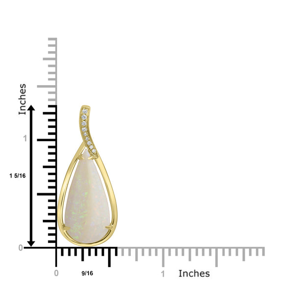 5.64ct Opal Pendants with 0.05tct Diamond set in 18K Yellow Gold