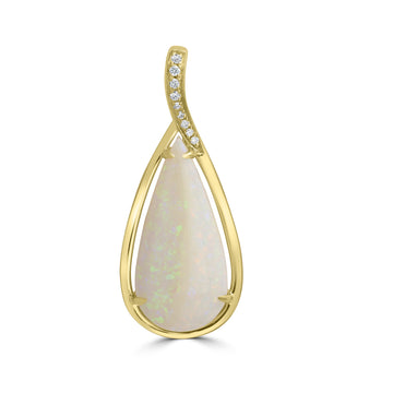5.64ct Opal Pendants with 0.05tct Diamond set in 18K Yellow Gold