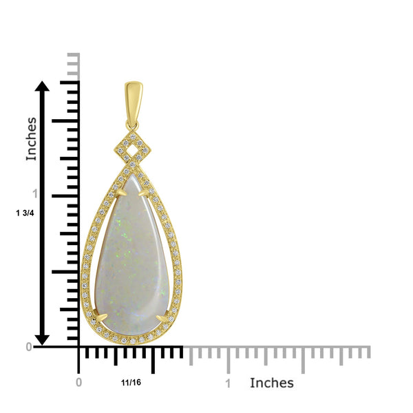 9.77ct Opal Pendants with 0.2tct Diamond set in 18K Yellow Gold