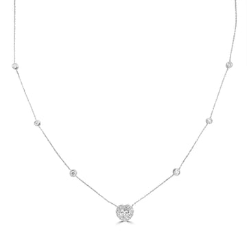 0.52ct Diamond Necklaces with 0.5tct Diamond set in Platinum 950