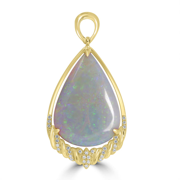 9.47ct Opal Pendants with 0.11tct Diamond set in 18K Yellow Gold