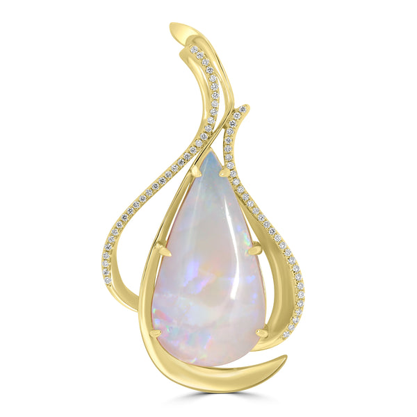 10.59ct Opal Pendants with 0.18tct Diamond set in 18K Yellow Gold