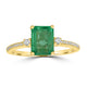 1.73ct Emerald Rings with 0.12tct Diamond set in 14K Yellow Gold