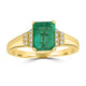 1.51ct Emerald Rings with 0.07tct Diamond set in 14K Yellow Gold