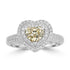 1.02ct Yellow Diamond Rings with 0.43tct Multi set in 18K Two Tone Gold