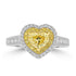 1.01ct Yellow Diamond Rings with 0.44tct Multi set in 18K Two Tone Gold