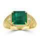 4.43ct Emerald Rings with 0.14tct Diamond set in 18K Yellow Gold