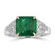 3.5ct Emerald Rings with 0.14tct Diamond set in 18K Two Tone Gold