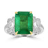 5.01ct Emerald Rings with 0.14tct Diamond set in 18K Two Tone Gold
