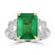 5.01ct Emerald Rings with 0.14tct Diamond set in 18K Two Tone Gold