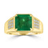 3.6ct Emerald Rings with 0.28tct Diamond set in 18K Yellow Gold