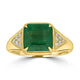 2.84ct Emerald Rings with 0.11tct Diamond set in 18K Yellow Gold