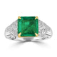 2.76ct Emerald Rings with 0.14tct Diamond set in 18K Two Tone Gold