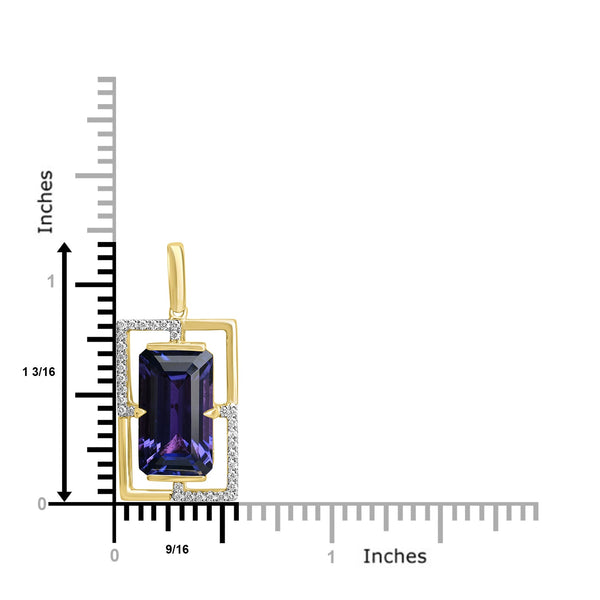 6.69ct Tanzanite Pendants with 0.15tct Diamond set in 18K Two Tone Gold