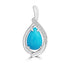 3.16ct Turquoise Pendants with 0.08tct Diamond set in 14K White Gold