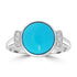 3.68ct Turquoise Rings with 0.08tct Diamond set in 18K White Gold