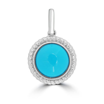 3.21ct Turquoise Pendants with -tct - set in 18K White Gold