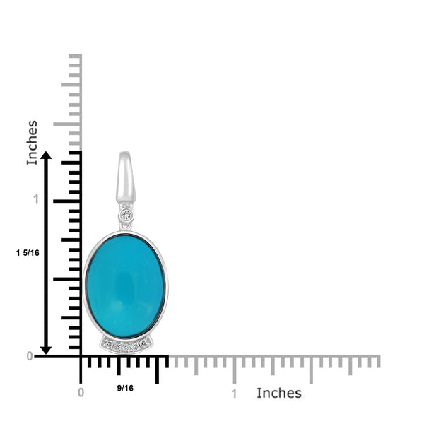 7.91ct Turquoise Pendants with 0.06tct Diamond set in 18K White Gold