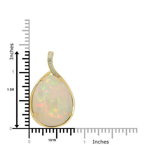 19.84ct Opal Pendants with 0.05tct Diamond set in 18K Yellow Gold