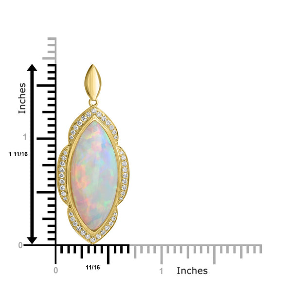 7.26ct Opal Pendants with 0.31tct Diamond set in 18K Yellow Gold