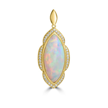 7.26ct Opal Pendants with 0.31tct Diamond set in 18K Yellow Gold