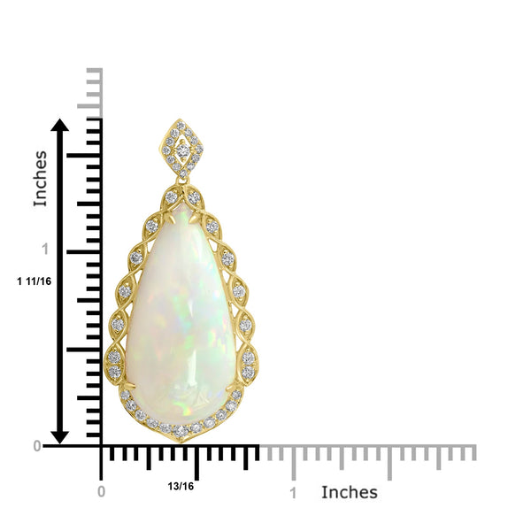 14.57ct Opal Pendants with 0.57tct Diamond set in 18K Yellow Gold
