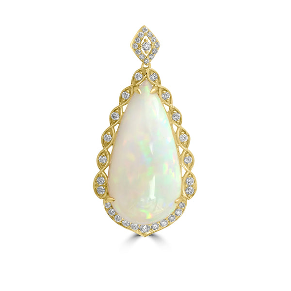 14.57ct Opal Pendants with 0.57tct Diamond set in 18K Yellow Gold