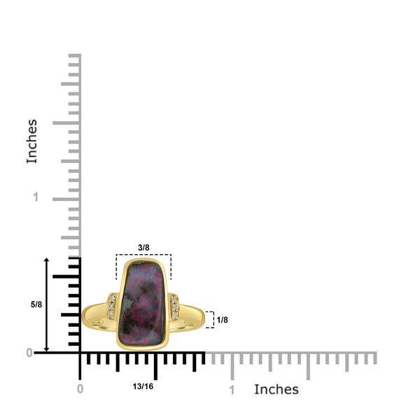 4.14ct Boulder Opal Rings with 0.03tct Diamond set in 18K Yellow Gold