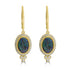 2.46ct Black Opal Earrings with 0.43tct Diamond set in 18K Yellow Gold