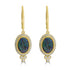 2.46ct Black Opal Earrings with 0.43tct Diamond set in 18K Yellow Gold